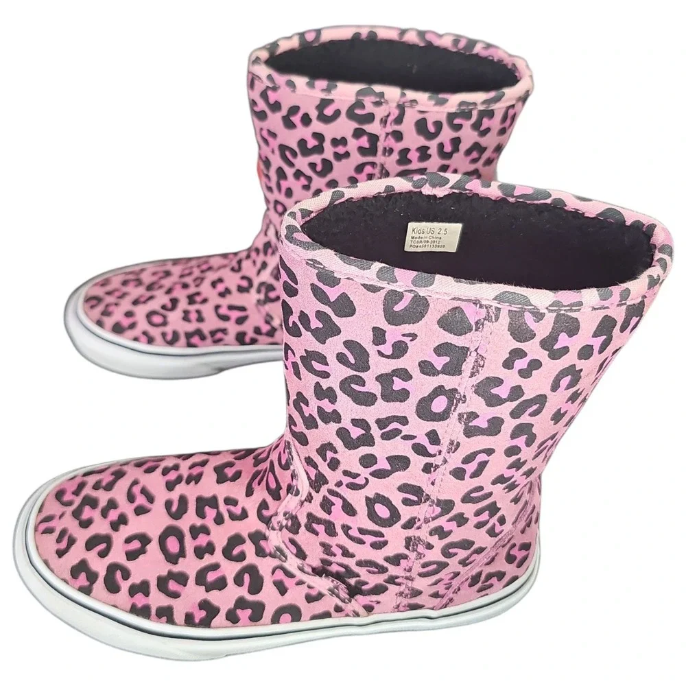 Vans‎ pink leopard slip on boots